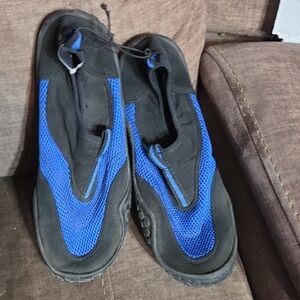 Men's Black and Blue Water Shoes
